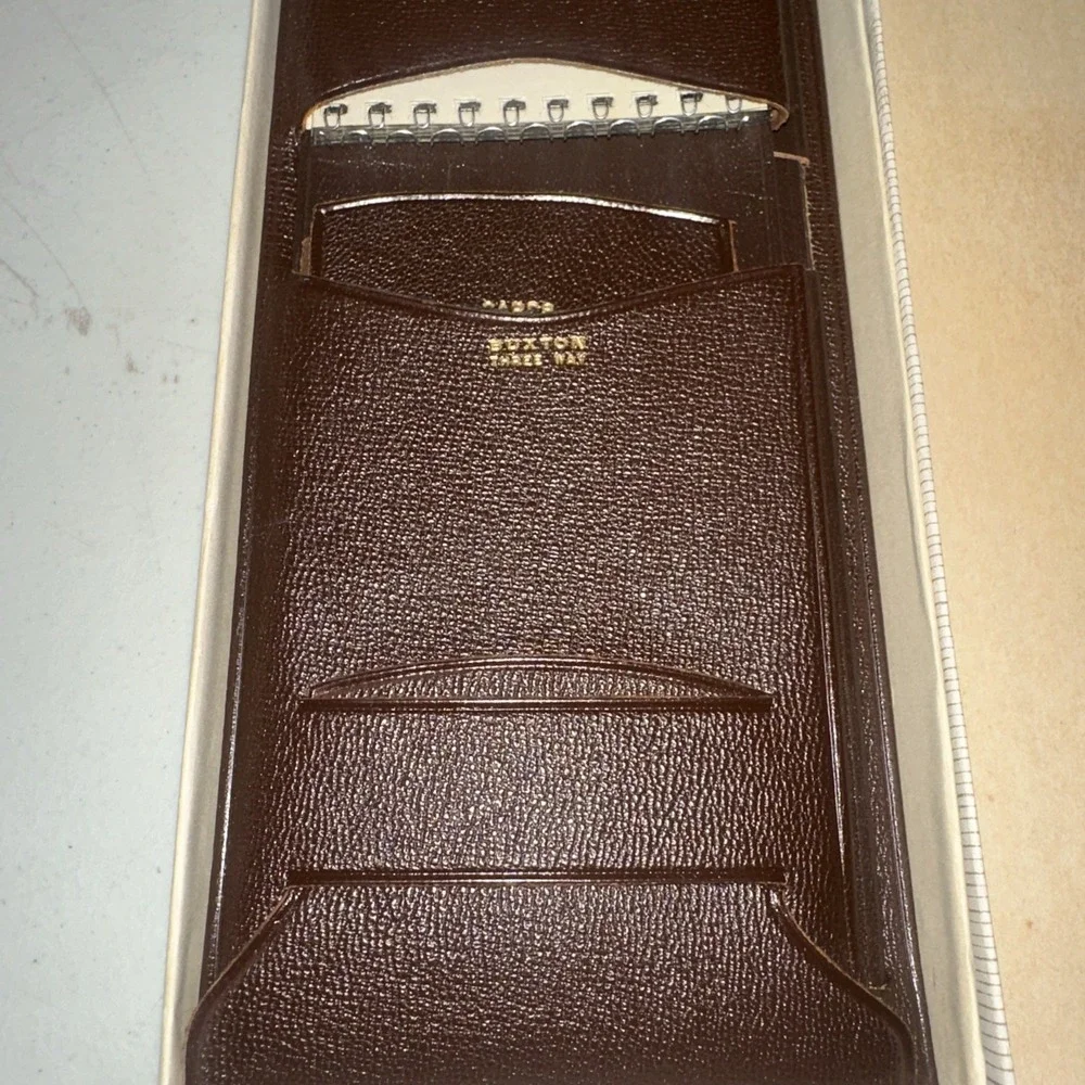 Vtg Lord Buxton Brown Convertible Wallet - Bifold - New In Box Morocco Goatskin